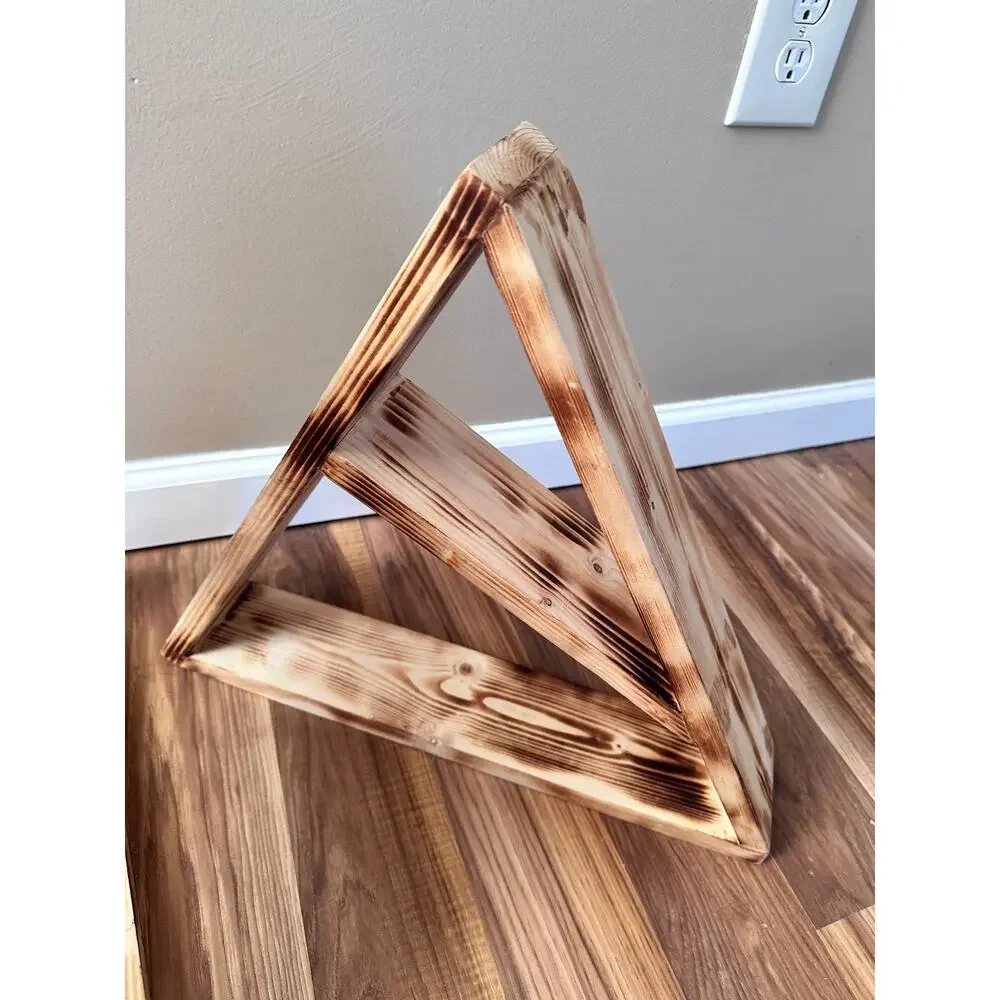 Handmade Wooden Shelves Wood Burned Set of 2